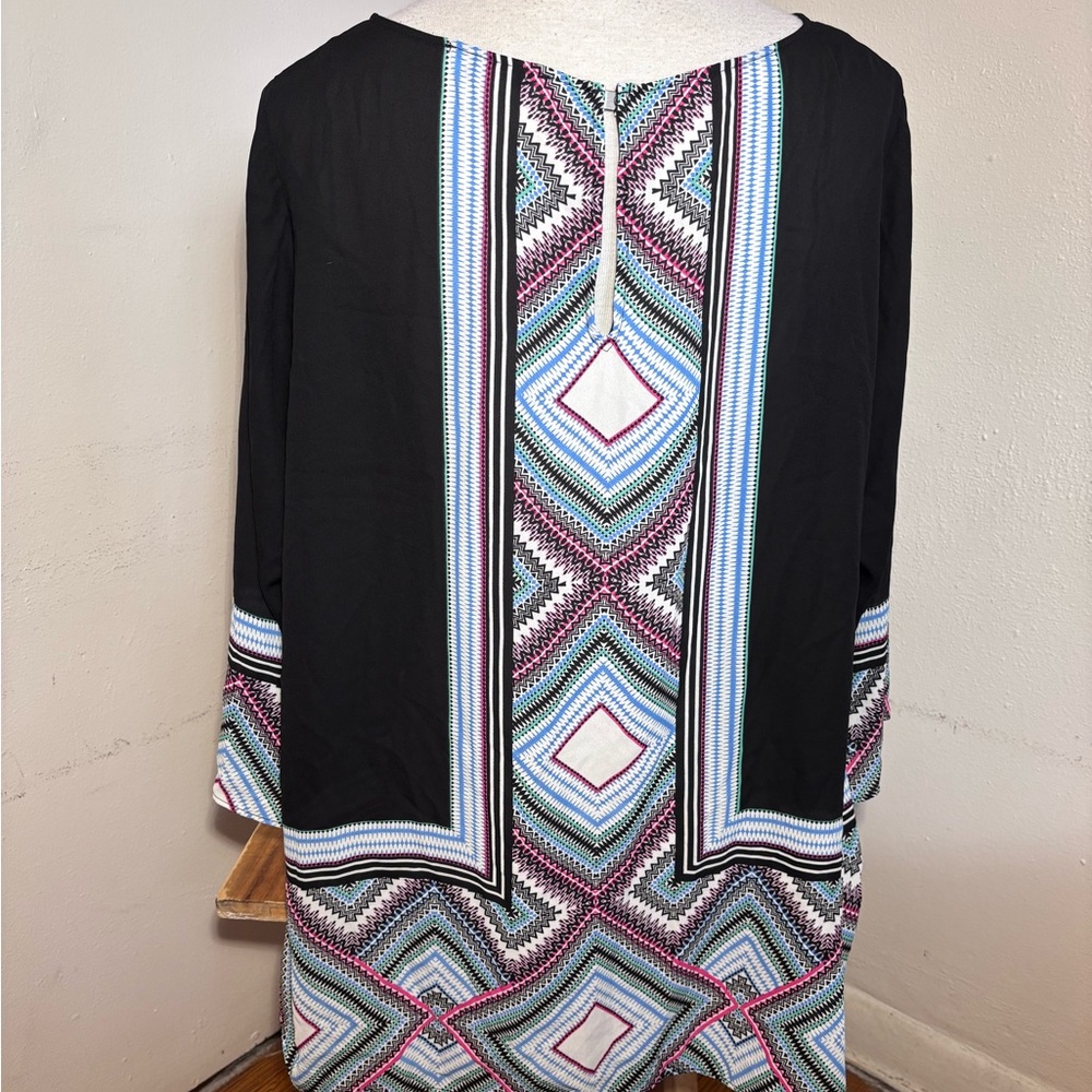 Rose + Olive Boho 3/4 Sleeve Chiffon Blouse - Picture 2 of 7